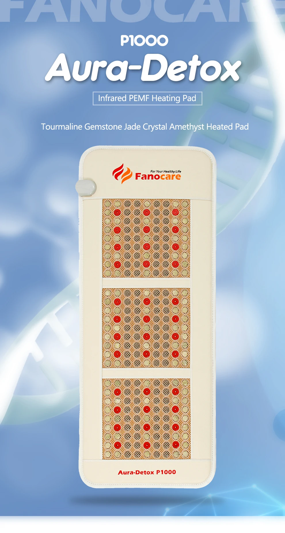 Fanocare Дальний инфракрасный пемф нагревательный коврик светильник терапия био магнитный нефритовый Турмалин фотонный Матрас 150x60cm