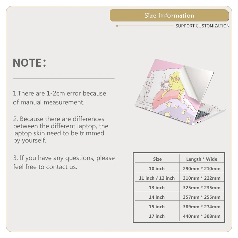 Универсальная наклейка сделай сам для ноутбука ПВХ мультяшный чехол Виниловая 11