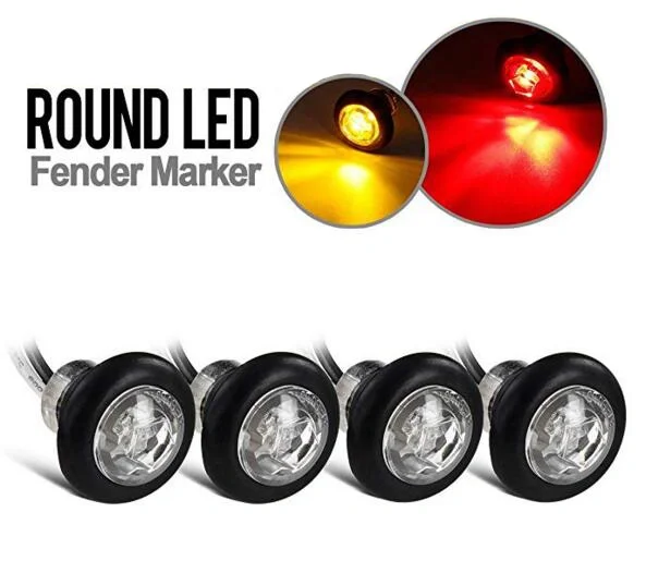 

10PCS 3/4"Round Pentagon Shape lens LED Side Marker Light Truck Trailer Side Marker Light,with bullet terminals