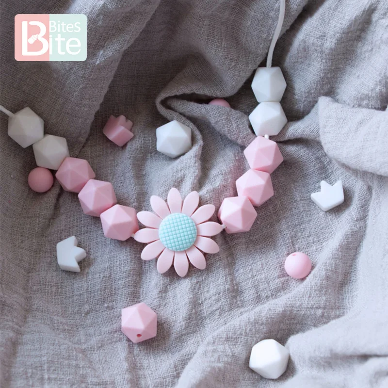 10 шт. шестигранные силиконовые бусины для прорезывания зубов 17 мм|Детские