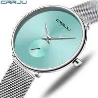 crrju ultra thin watch for women top luxury brand elegant female hours fashion casual ladies clock wristwatch relogio feminino