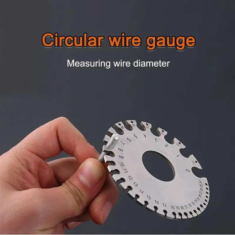 

Round AWG SWG Wire Gauge Thickness Ruler Gauge Diameter Stainless Steel Measurer Tool Welding Gauge Wire Thickness Meter