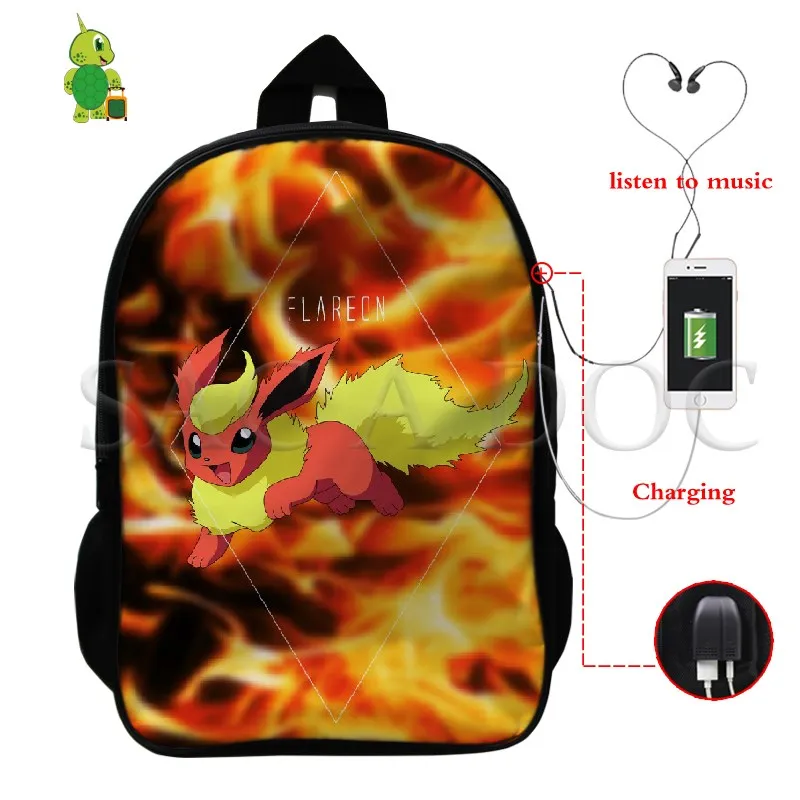 Pokemon Mewtwo Umbreon рюкзак для женщин и мужчин многофункциональный USB зарядка школьные и дорожные сумки для подростков студентов ноутбук рюкзак - Цвет: 31