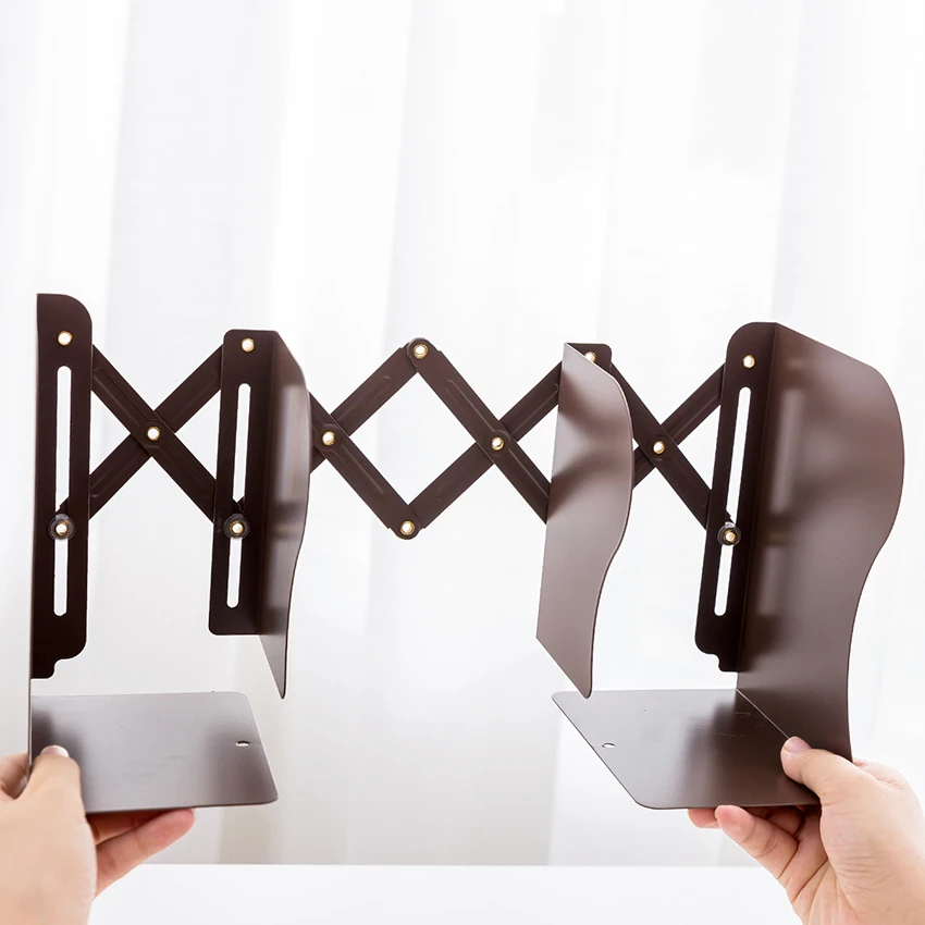 

Retractable Metal Mathematical Function Bookend Support Office Desktop Organizer Book Stopper for Books/movies/CDs 150*100*190mm