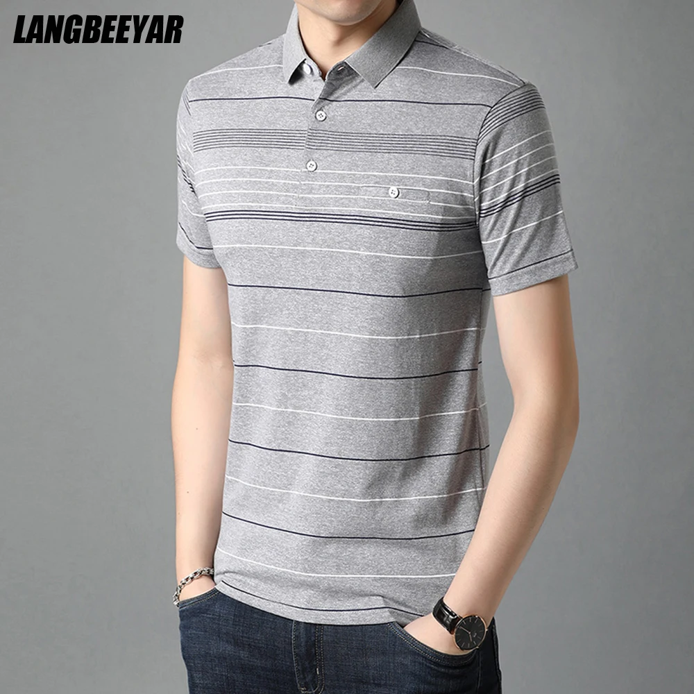 

New Summer Designer Brand Striped Polo Shirts For Men Short Sleeve Casual Top Quality Plain Tops Fashions Mens Clothing 2021