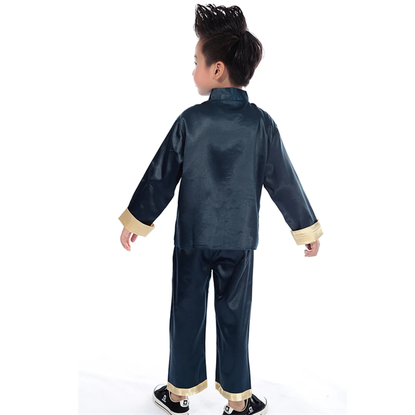 Традиционная китайская одежда для мальчиков костюм Тан с вышивкой дракон