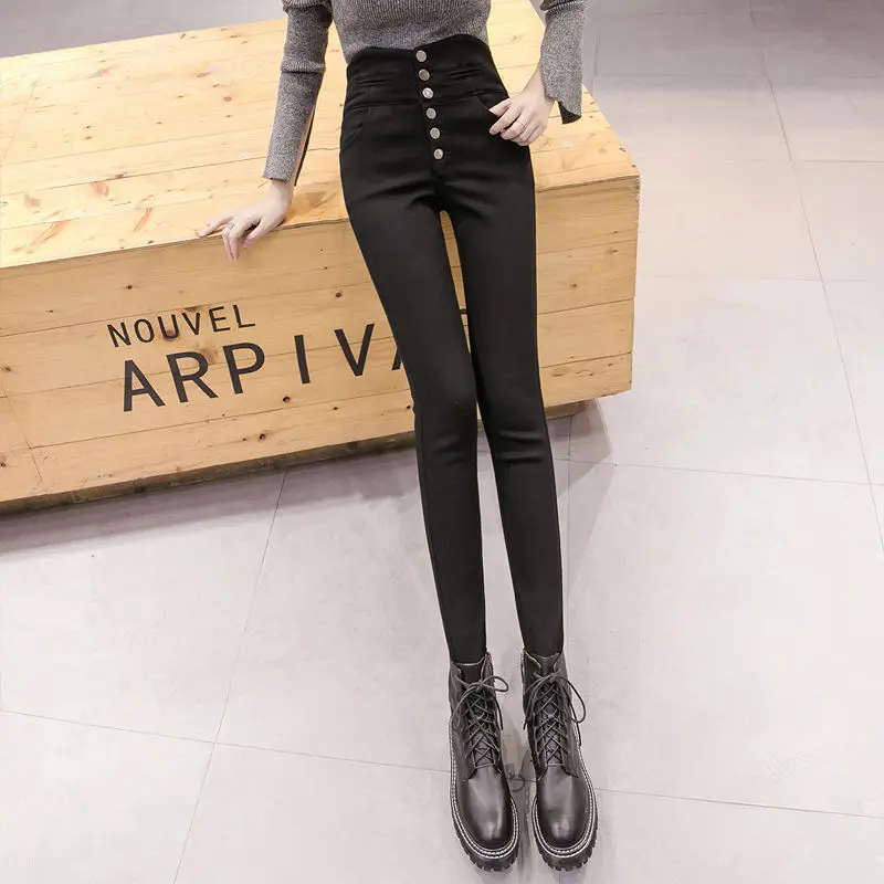 

Женские брюки-султанки с высокой талией, однотонные однобортные брюки с высокой талией, Свободные повседневные Прямые Штаны, I413, весна-осен...