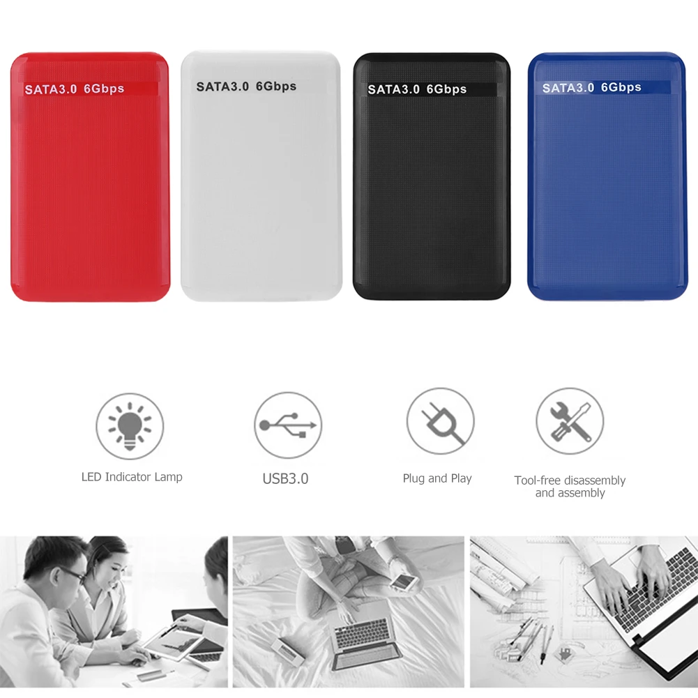 2 5 дюймов USB3.0 SATA 3 0 HDD жесткий диск Внешний корпус для жесткого диска чехол Коробка