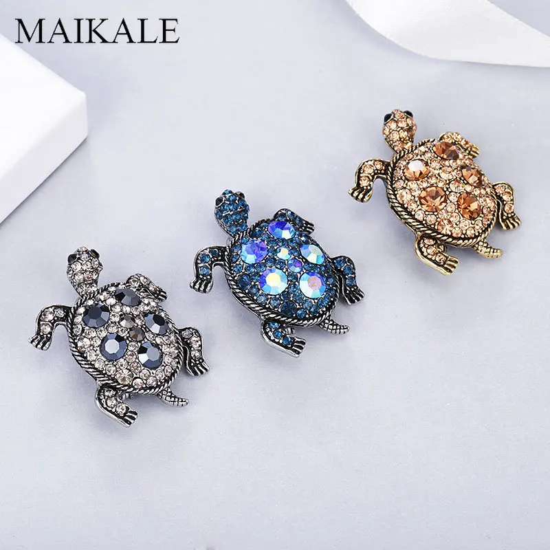 MAIKALE Стразы, морская брошь с черепахой, булавки в виде черепахи со стразами, брошь в виде животных, броши для женщин, детская одежда, аксессуары, очаровательные подарки