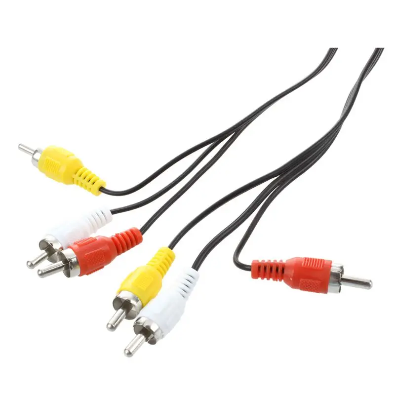 Тройной 3 Мужской RCA Композитный Аудио Видео DVD кабель ТВ АВ 1 4 м | Электроника