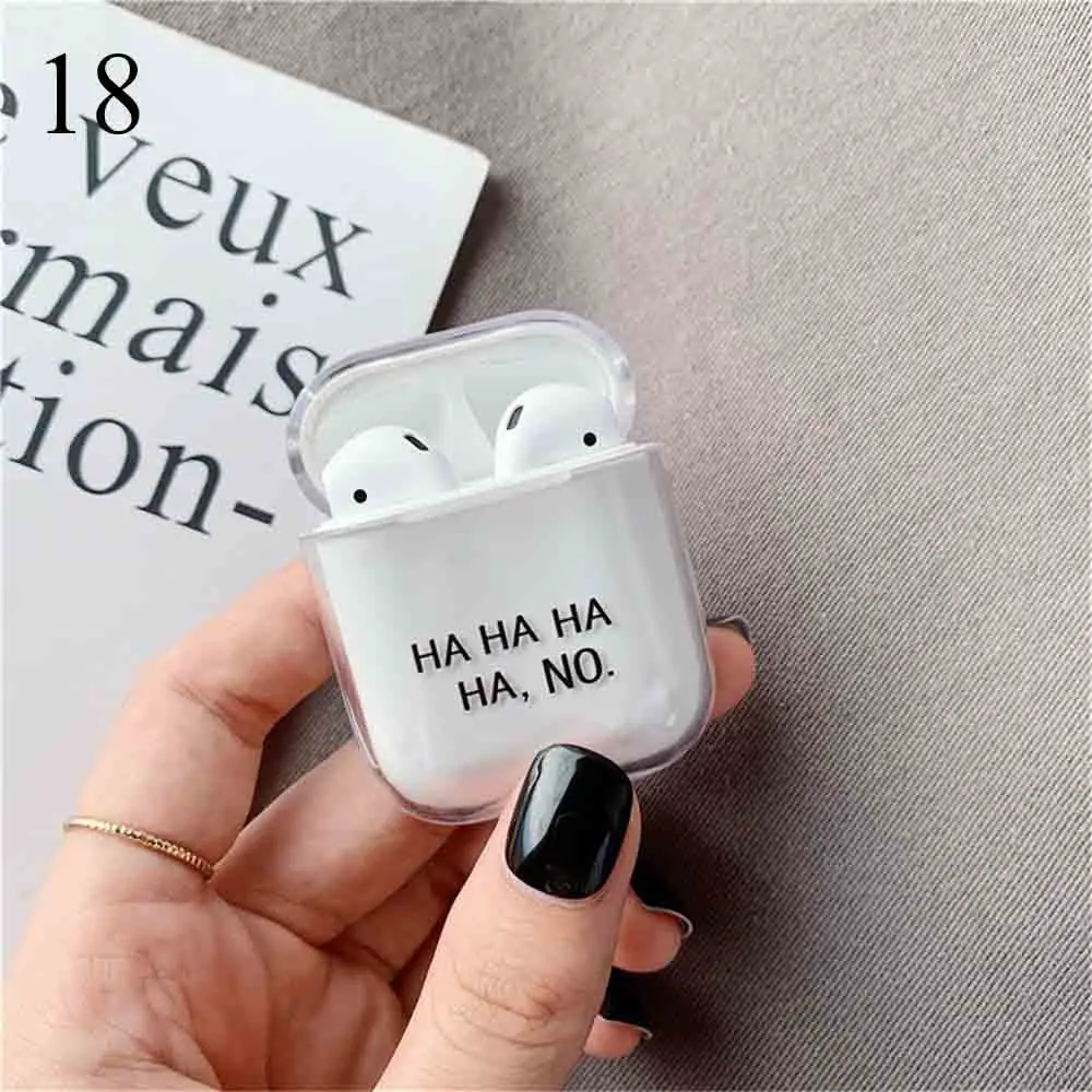 18 Модный 1 шт. Прозрачный жесткий чехол для Apple Airpods чехол Аксессуары для наушников Защитный рукав противоударное покрытие для наушников - Цвет: 18