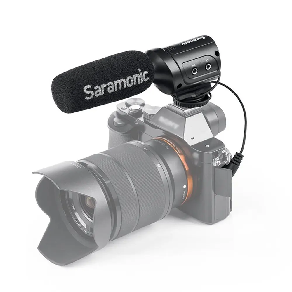 

Saramonic SR-M3 мини направленный конденсаторный микрофон со встроенным амортизирующим креплением, переключатели для DSLR-камер и видеокамер