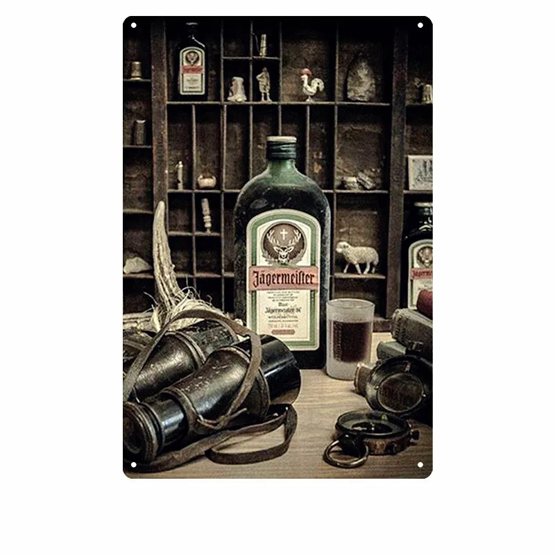 Jagermeister винтажная металлическая жестяная вывеска, украшение для паба, бара, олень, пивная рекламная тарелка, ликер, пивная настенная наклейка, домашний декор, N276 - Цвет: V