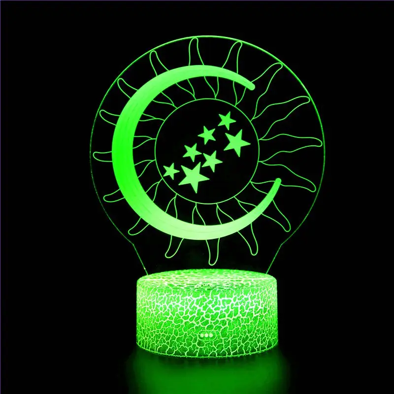 

Eid Mubarak statue model decoration ornaments to commemorate Islamic Muslims LED colorful gift lights 3D night lights Ramadan