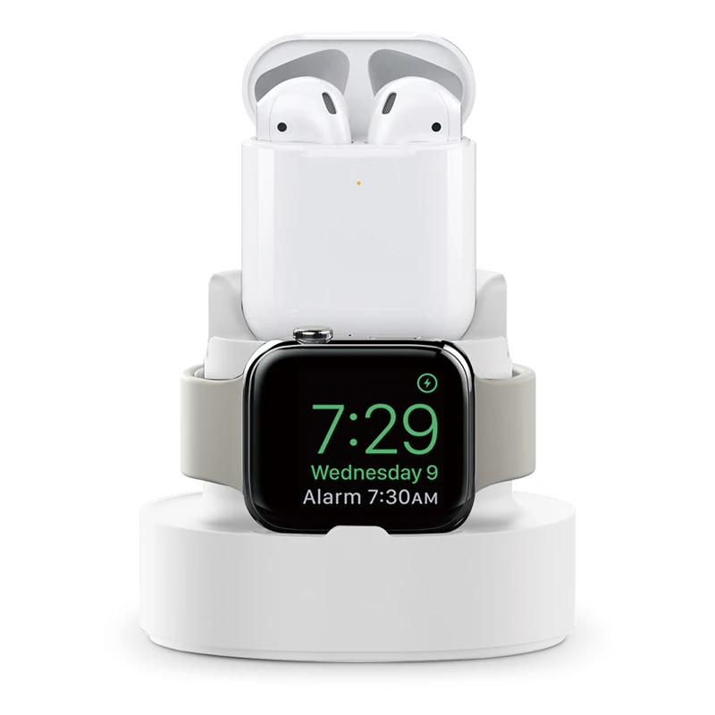 3 в 1 силиконовая зарядная подставка для наушников Apple Watch Series 7 6 5 4 2 SE IWatch IPhone Airpods |