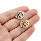 Круглые соединители из нержавеющей стали для браслетов, шармы золотого цвета, 5 шт.