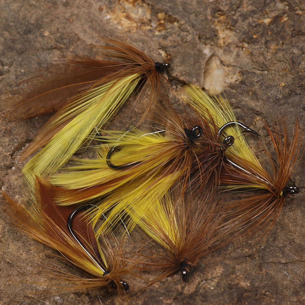 Wifreo 10PCS #6 Yellow Feather Streamer Fly for Fishing Artificial Flies Lure | Спорт и развлечения