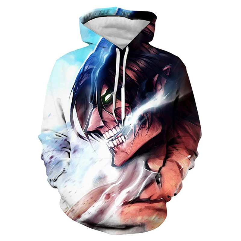 

Attack On Titan 3D Printed Hoodie Sweatshirts Men Women Fashion Casual Harajuku Pullover Hip Hop O-Neck Oversized Pullover