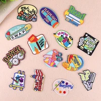 cute cartoon fashion oil painting flag music book patch high end manual burning edge iron on patches on clothes stickers