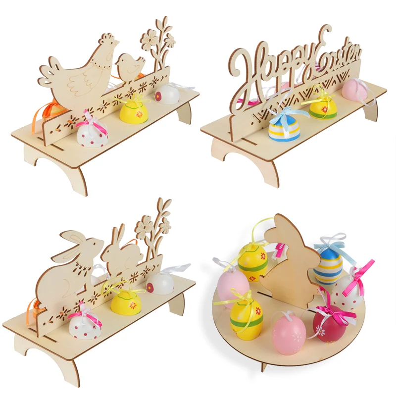 Пасхальные украшения для дома DIY деревянный яичная подставка фотосъемки Христос
