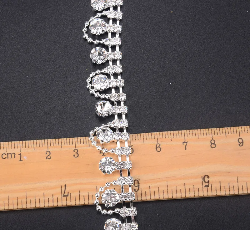 bling 1 ярд/лот модная свадебная жемчужная отделка подвеска-кристалл металлическая цепочка для свадебного платья украшение на голову