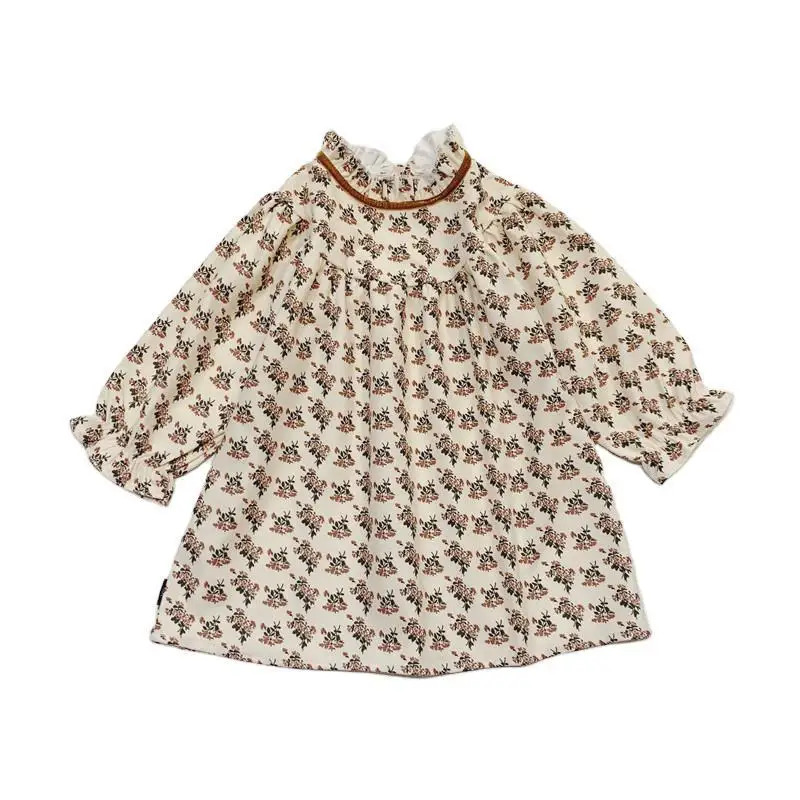 

Girls Dress Fashion Floral 2020 Spring Autumn Girls Long Sleeve Floral Fungus Dress Kids Cotton Dress Design Children Clothes