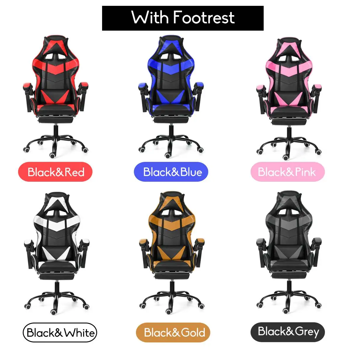 Офисное игровое кресло из ПВХ бытовое с функцией подъема и поворота эргономичное