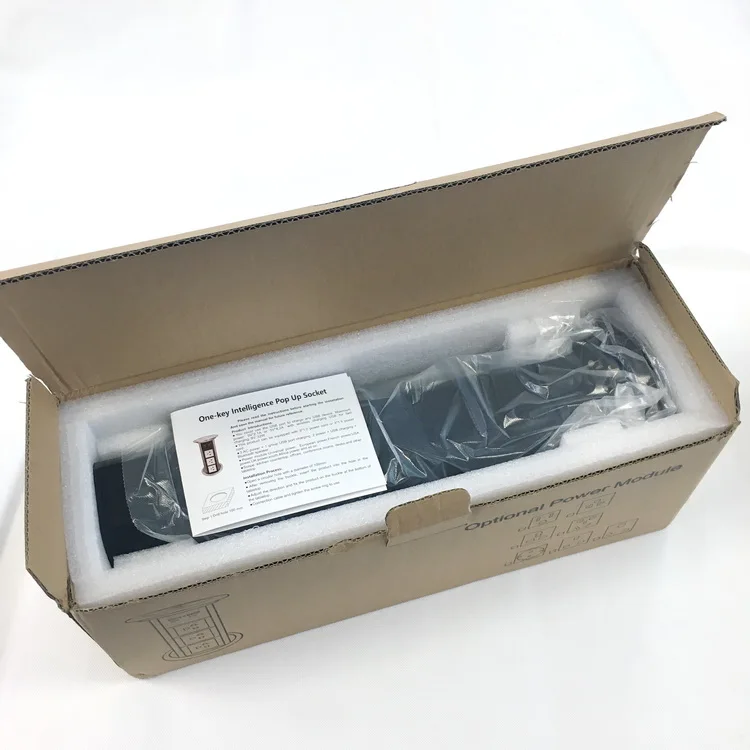 

Intelligent Germany power outlet motorized Electrical retractable Smart pop up kitchen table socket with top wireless charger