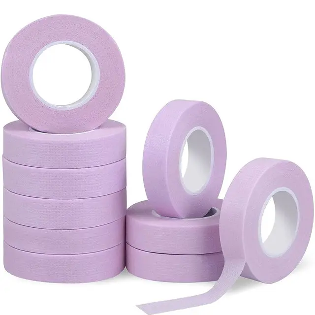 Extensión de pestañas, cinta púrpura transpirable, parche de microporos fácil de rasgar, pegatinas, parches para herramientas de maquillaje de extensión