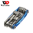 Набор инструментов для ремонта велосипедов, 11 в 1, складной гаечный ключ, гаечный ключ для шин, инструменты для ремонта велосипеда, WEST BIKING