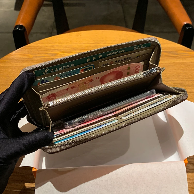 Women Wallet Long Real Leather Brand Designer Crocodile Pattern With Gift Box Female Purse Bag Credit Cards Phone Zipper | Багаж и сумки