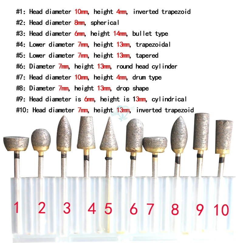 

1pc Dental Lab Diamond Fully Sintered Burs 2.35mm Shank 70 Coarse Grit Durable Grind or Polish Smoothly