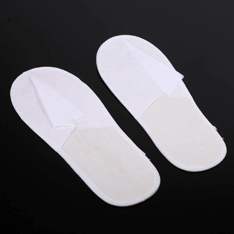 

25 Pairs of Disposable White Hotel Disposable Spa Hotel Slippers for Guests, Closed Toe Slippers for Men and Women