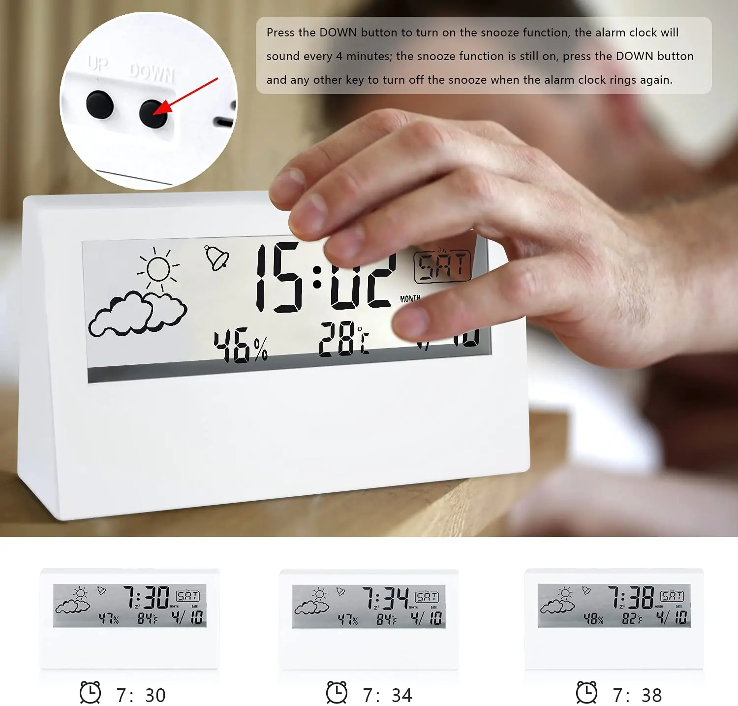 Цифровой будильник настольные часы изогнутый СВЕТОДИОДНЫЙ экран для детской