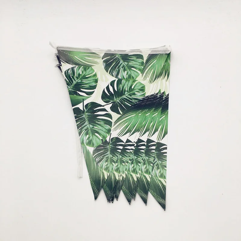 

Green Palm Leaves Theme Party Banner Bunting Flag For Kids Party Decoration