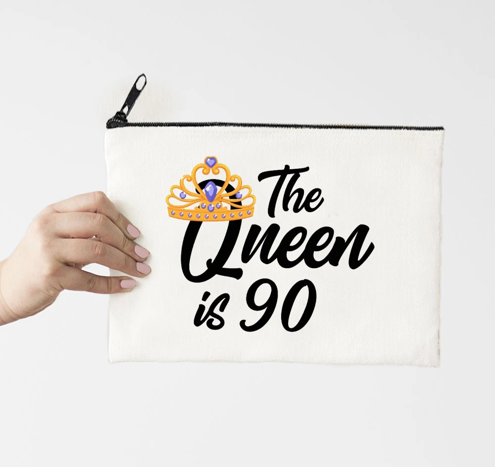 

Чехол для косметики на молнии «Queen Is 90»