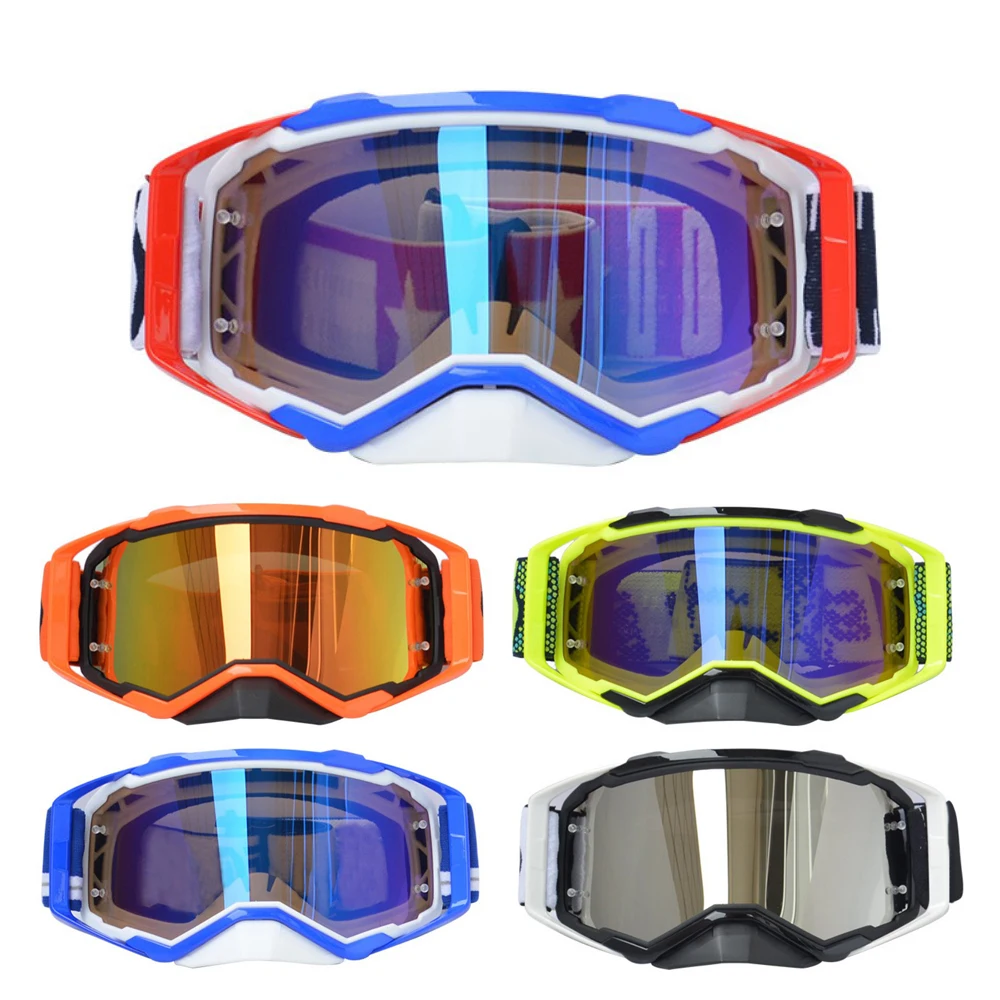 Motocross Helmet Goggles Windproof Anti-UV MX ATV MTB Off Road Bike Sport Safety Glasses Adult Men Women's Sunglasses 1x silver vintage motocross goggles anti uv scooter motorcycle glasses atv skiing cycling off road eyewear sunglasses brown lens