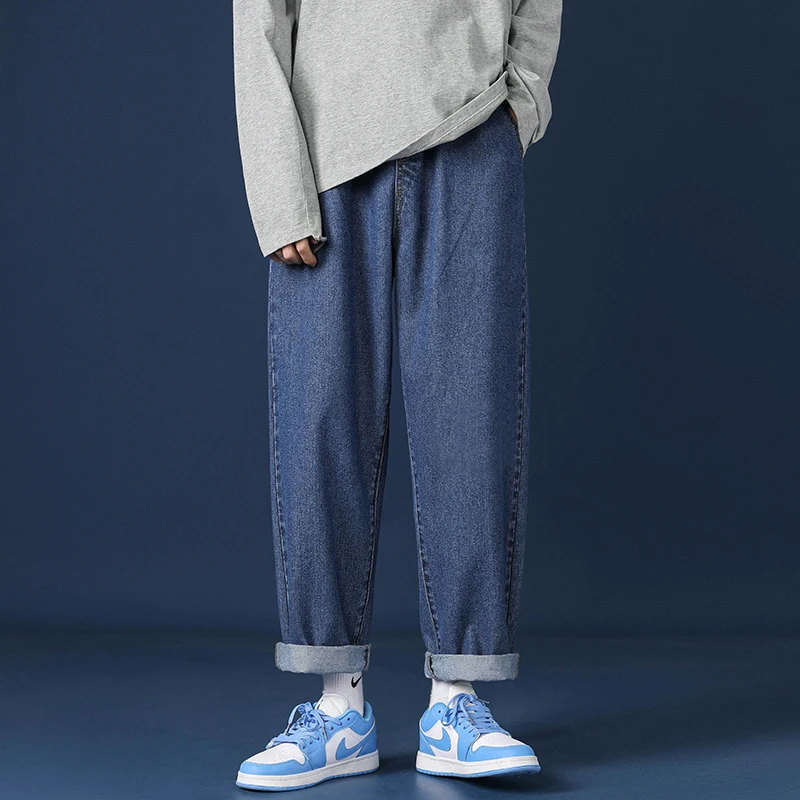 

New Arrival Fashion Jeans Men Casual Harem Pants Spring Autumn Elastic Waist LooseTrousers Male Washed Denim Pants