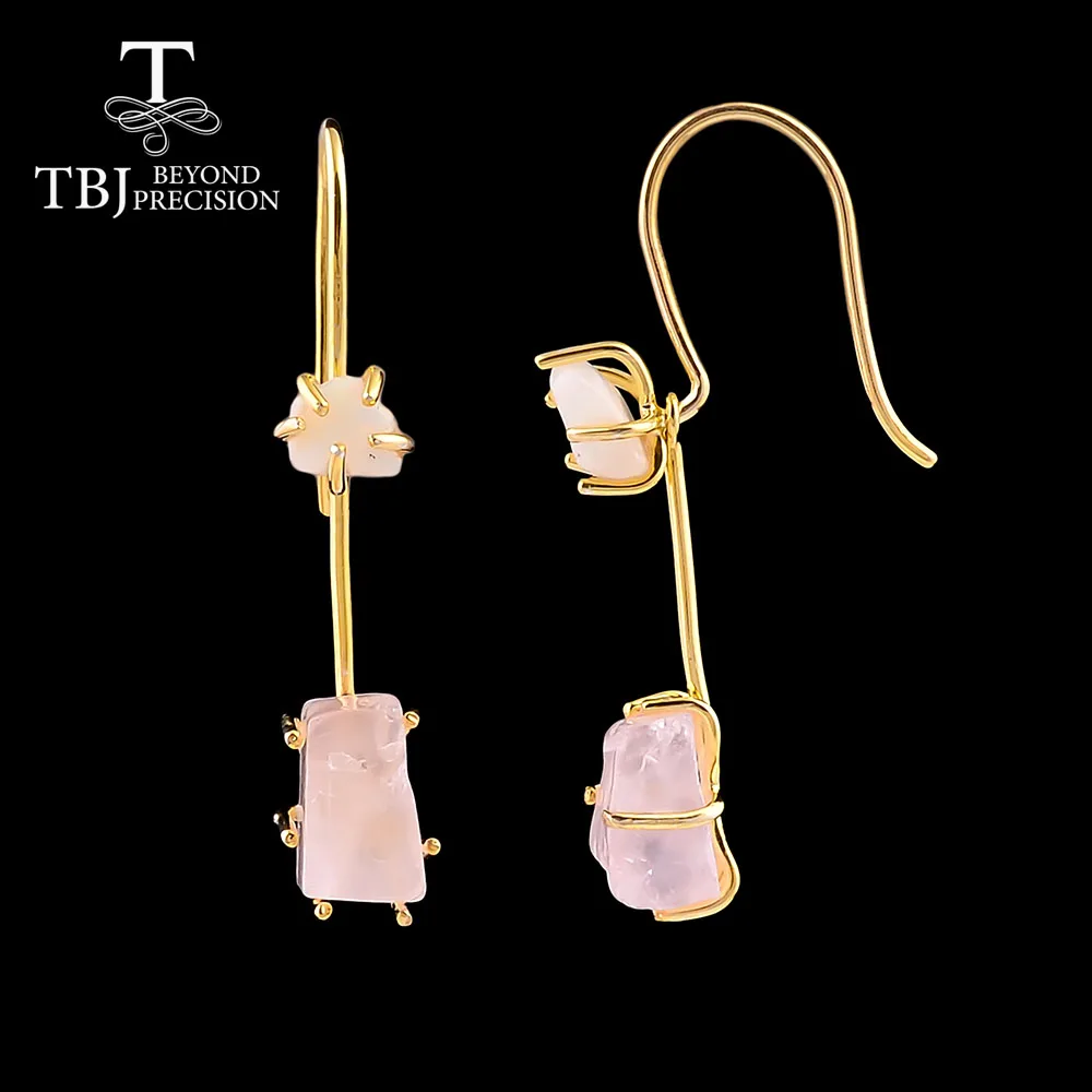 Серьги с цветным опалом и розовым кварцем серьги ручной работы уникальным