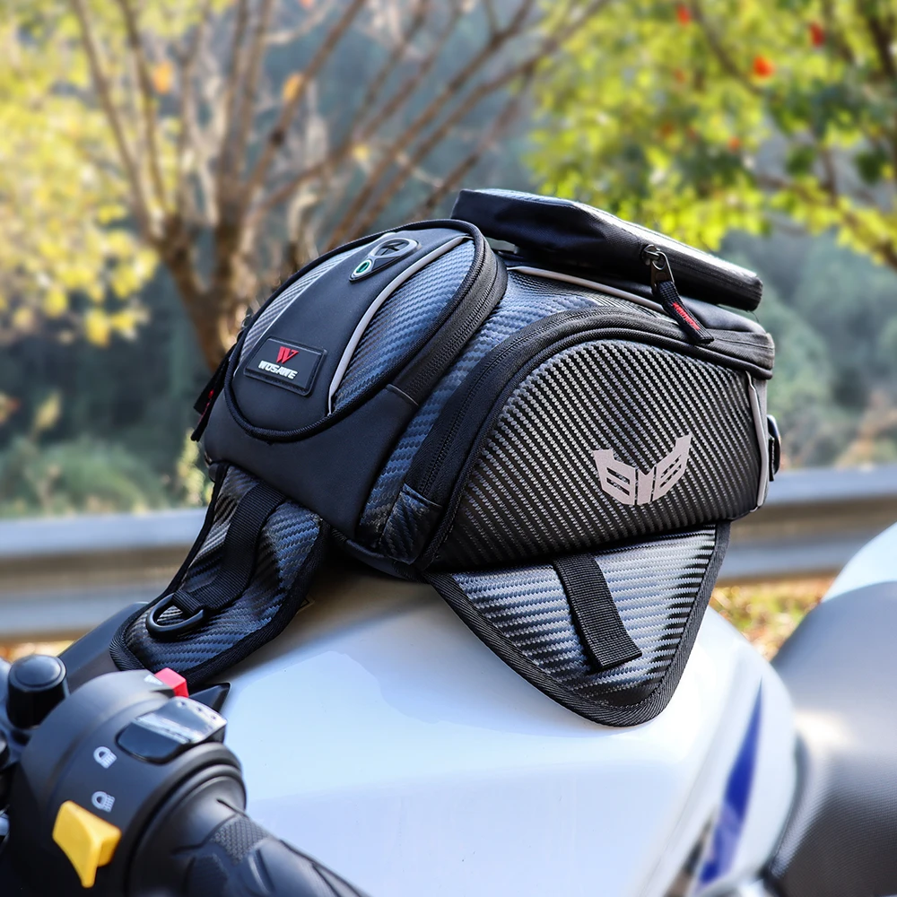 WOSAWE Strong Magnetic Motorcycle Oil Tank Bag GPS Navigation Waterproof Motorbike Single Shoulder Backpack Luggage | Автомобили и