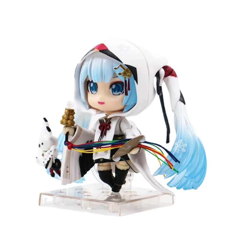 

Anime Q version of Nendoroid Hatsune Miku Snow Hatsune 2018 Red-crowned Crane Miko Action Figure kawaii decor toys for girls