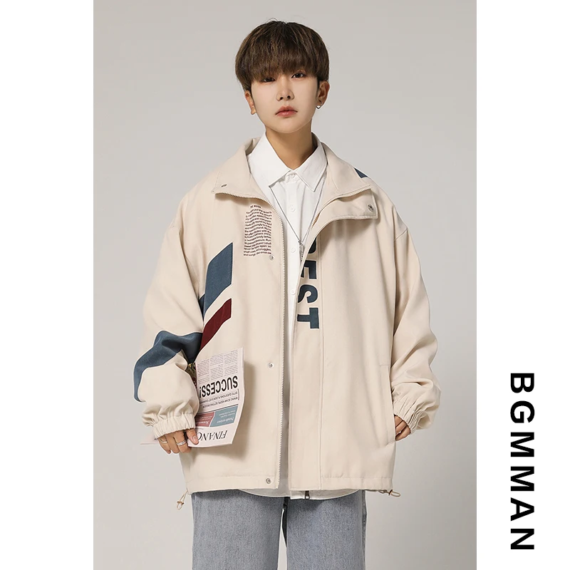 Мужская куртка-бомбер с надписью верхняя одежда уличная 2022 модная свободная