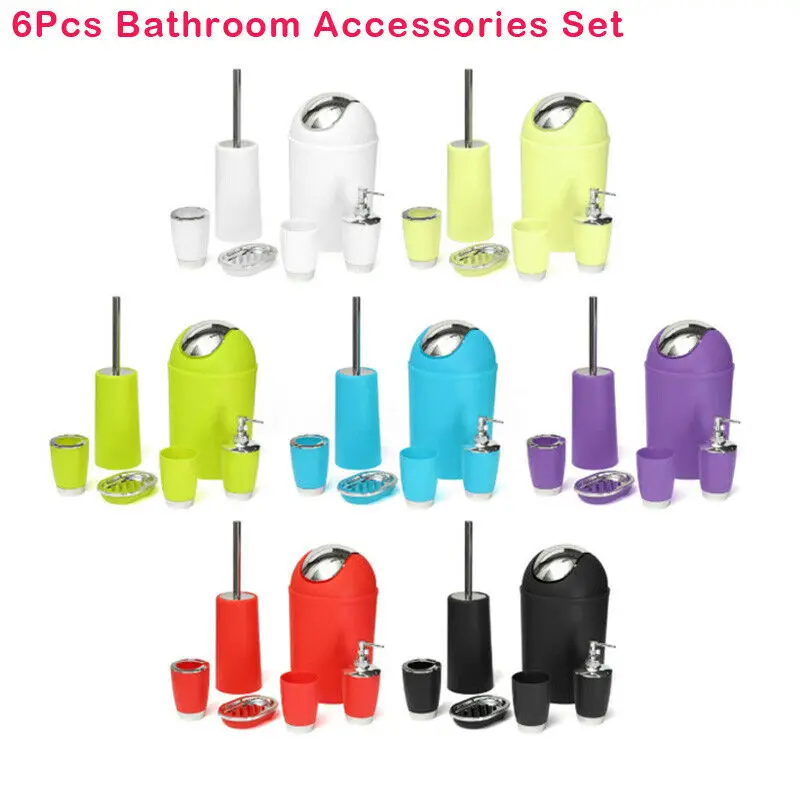 6 шт./компл. пластиковый костюм для ванной Аксессуары чашка держатель зубной