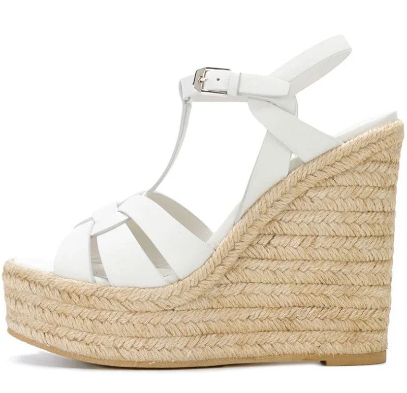 Rome Style Summer Women Sandals Mixed Color Buckle Strap Wedges High Heel 3-5cm Platform Fashion Women Sandals Shoes