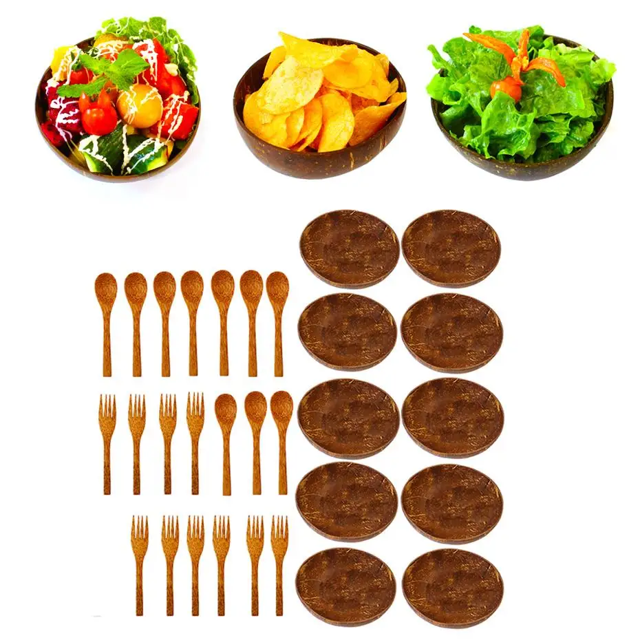 

Natural Coconut Bowl Decoration Fruit Salad Noodle Rice Bowl Wooden Fruit Bowl Handicraft Decoration Creative Coconut Shell Bowl