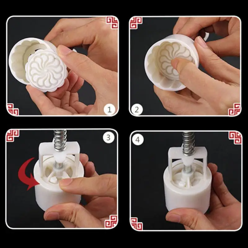 25g Mooncake Mold 6pcs Stamp Square Barrel Hand Press Moon Cake Pastry Mould DIY R7RC | Дом и сад
