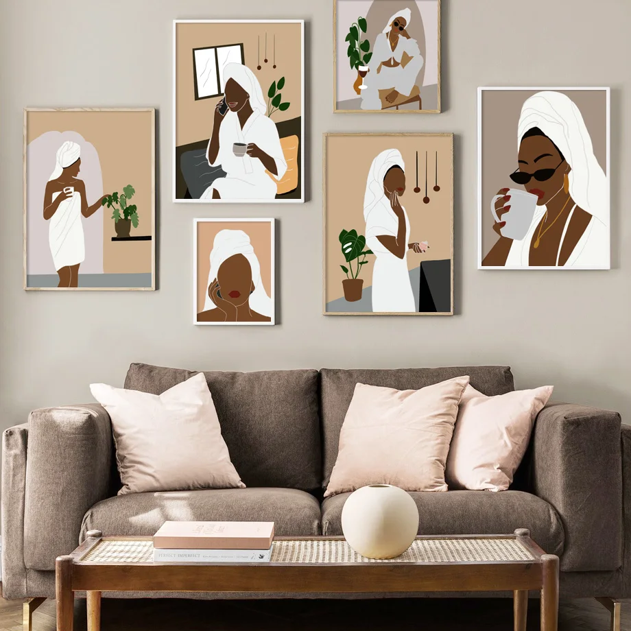 

Абстрактная Картина на холсте в стиле бохо, женские губы, сексуальные черные скандинавские постеры и принты, настенные картины для девушек, ...