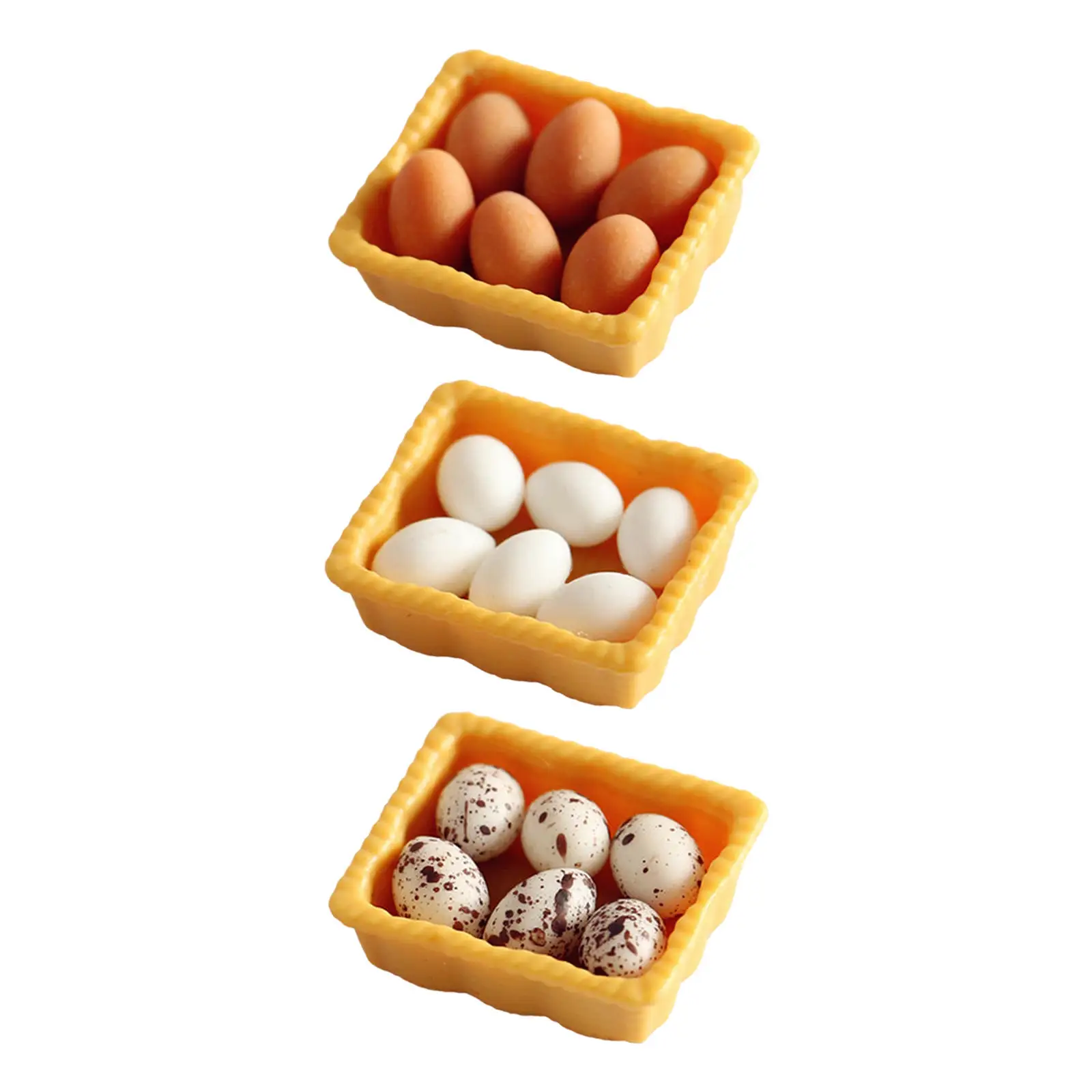 

1/6 1/12 Scale Miniature Eggs Scene Decor Pretend Play Exquisite Cake Decorations Display Props Micro Landscape for Crafts Kids