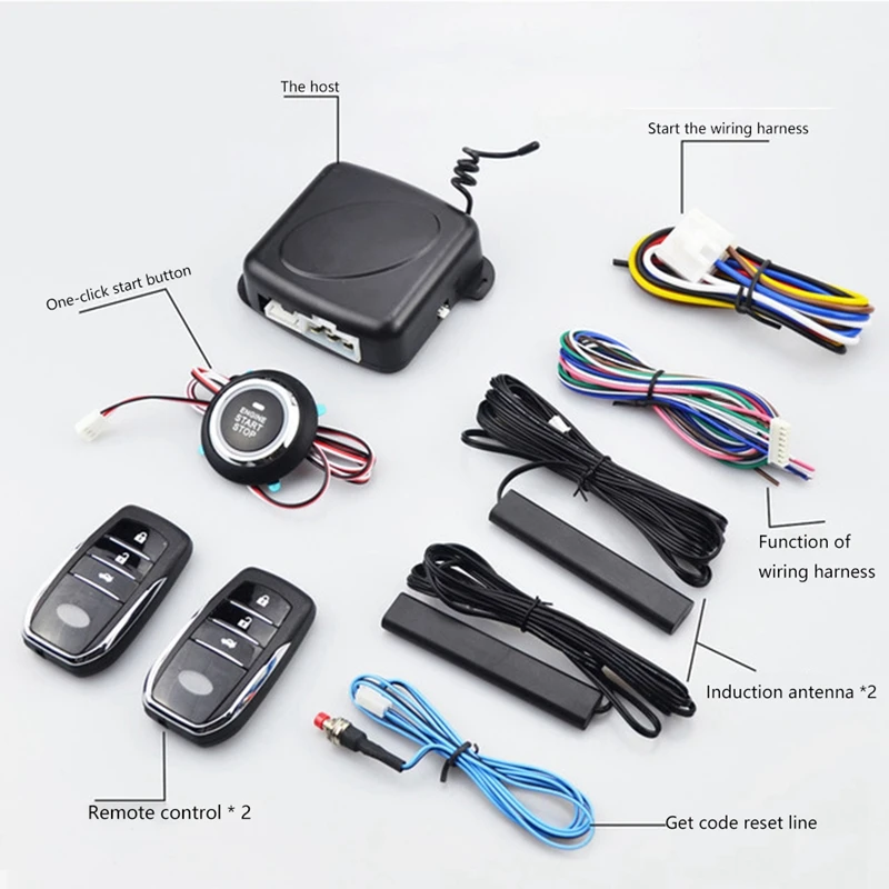 

Car Start One-Key Anti-Theft System PKE Keyless Entry Kit Car Start-Stop Button Central Lock
