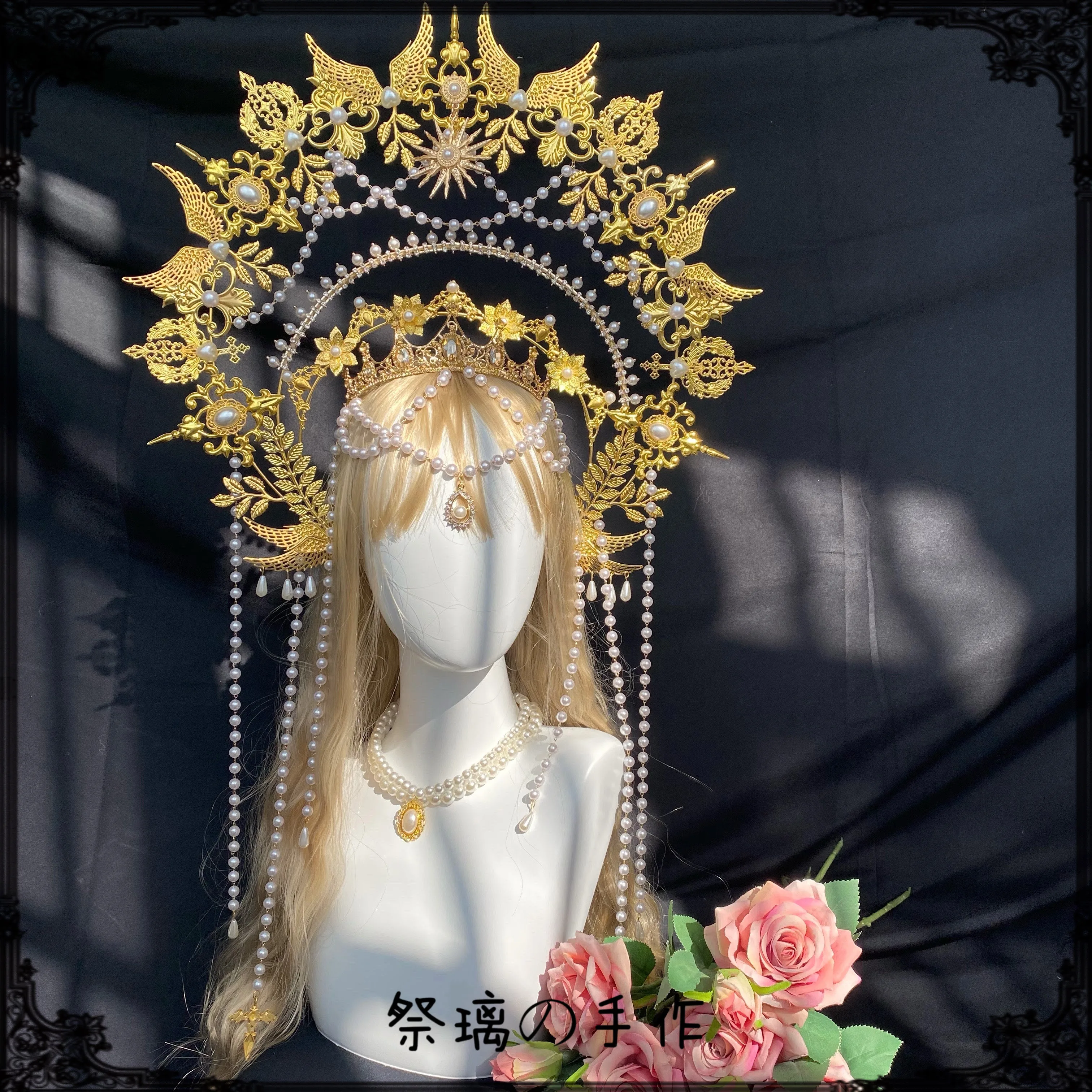 Головной убор Лолита с изображением милого солнца Девы Марии гало головной для